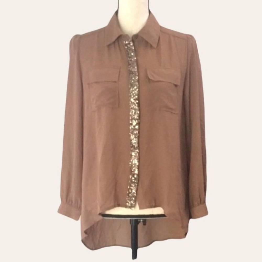 Double Zero brown dressy blouse